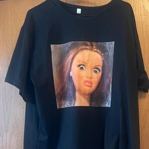 Black Graphic judgemental Barbie T-Shirt